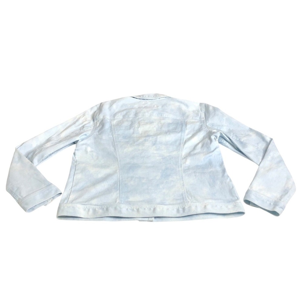 Vintage Y2K Chaps Denim Jacket Womens XL Blue Acid Wash Stretch Western Preppy - Picture 3 of 15